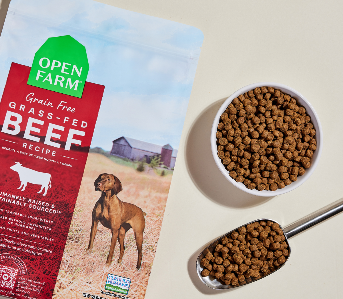 Grass-Fed Beef Dog Kibble – Grain-Free, Pumpkin & Sweet Potato, Traceable