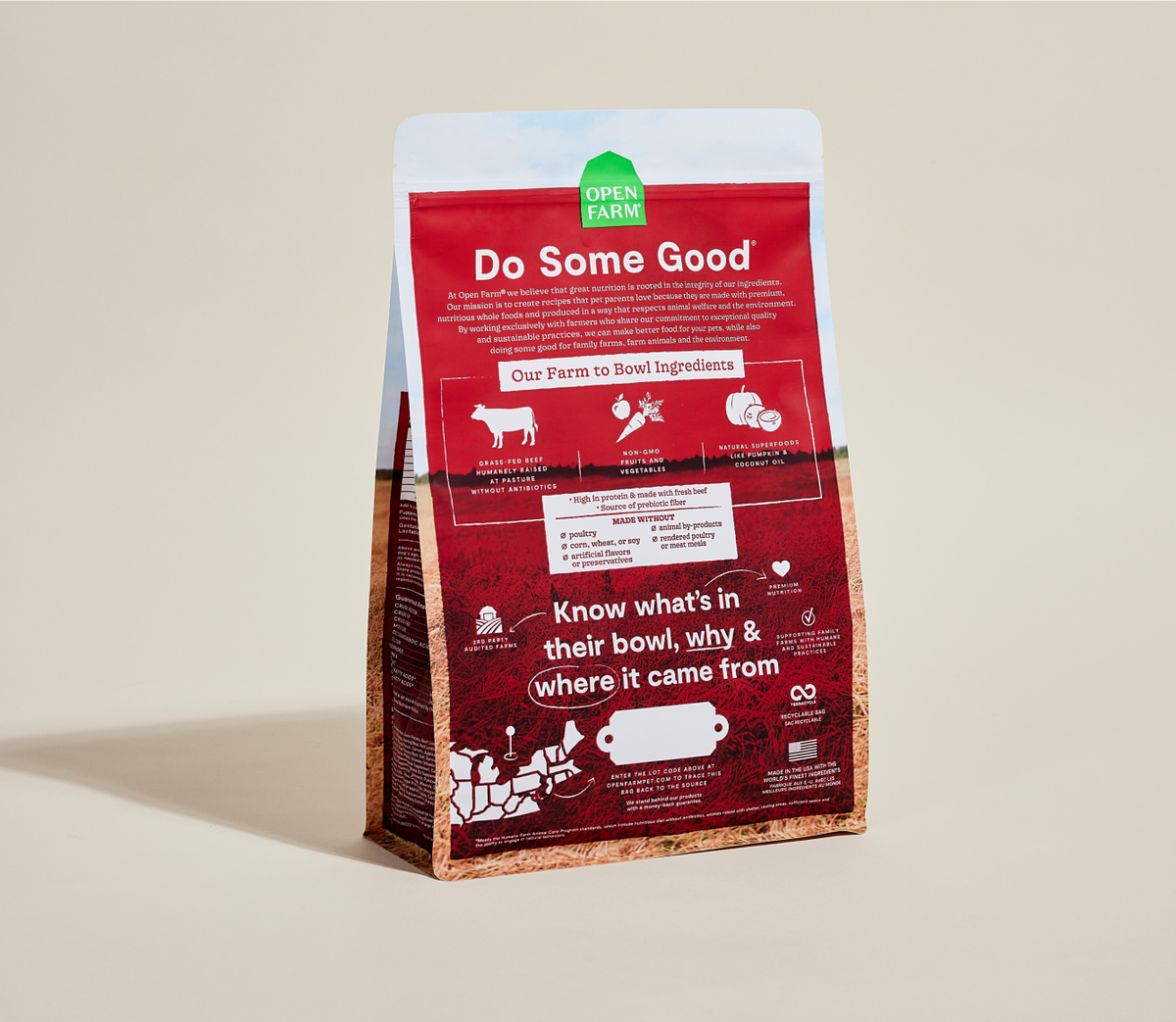 Grass-Fed Beef Dog Kibble – Grain-Free, Pumpkin & Sweet Potato, Traceable