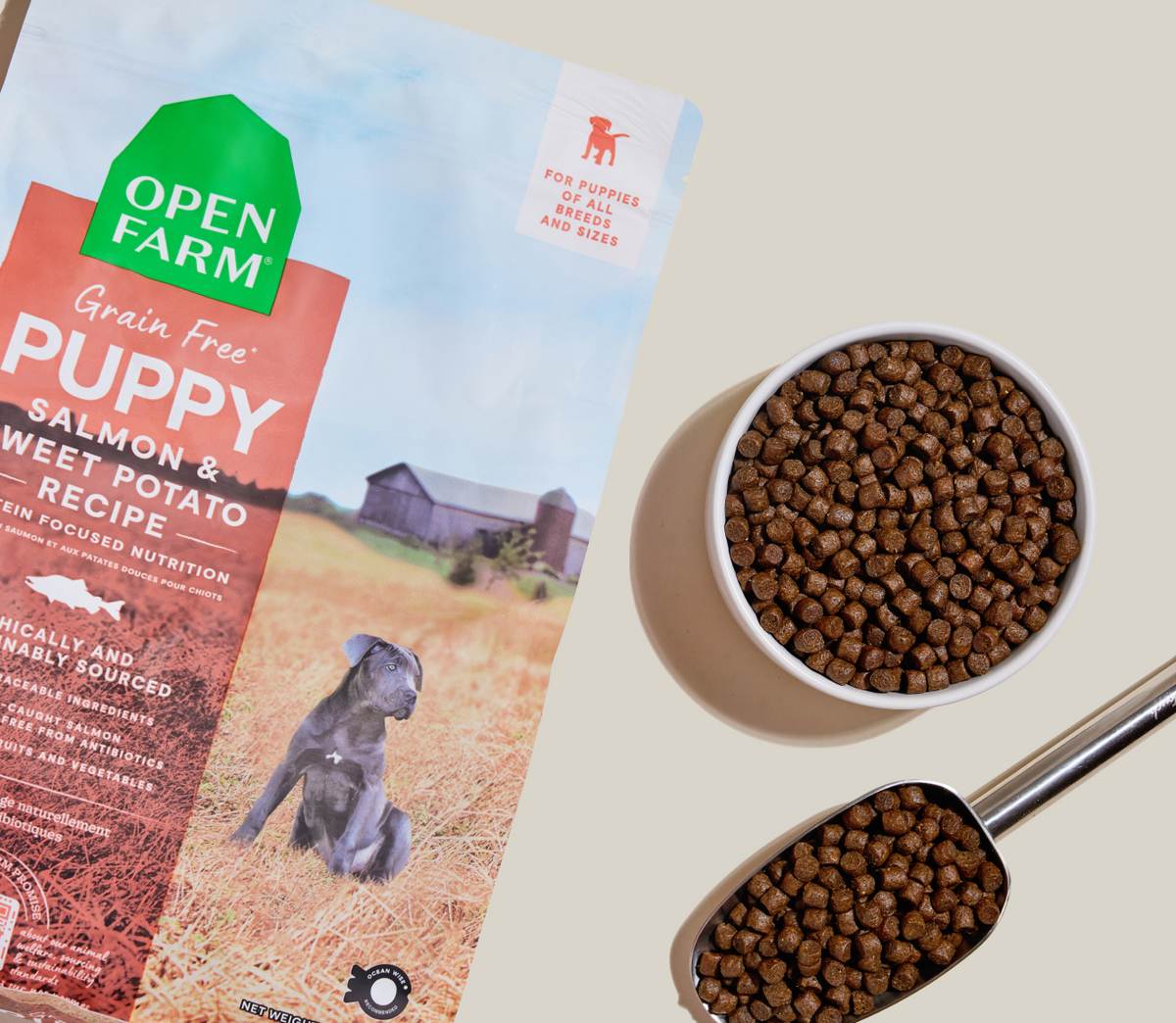 Grain-Free Wild-Caught Salmon Puppy Kibble - Sweet Potato & Pumpkin Recipe