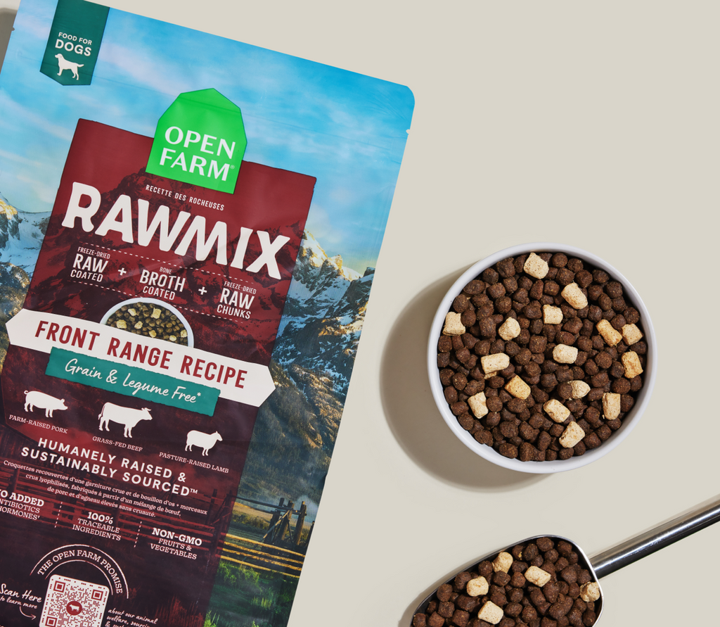 Beef, Lamb & Pork Grain-Free Raw-Coated Dog Kibble - Bone Broth Chunks