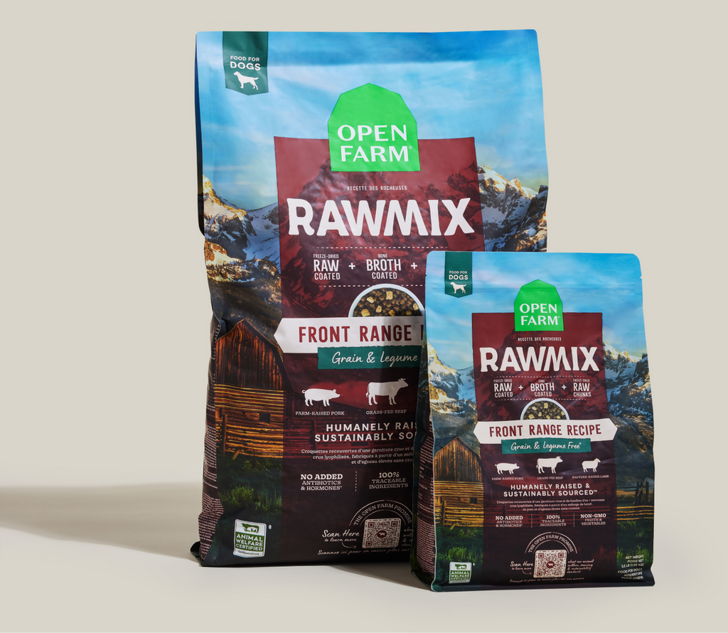 Beef, Lamb & Pork Grain-Free Raw-Coated Dog Kibble - Bone Broth Chunks