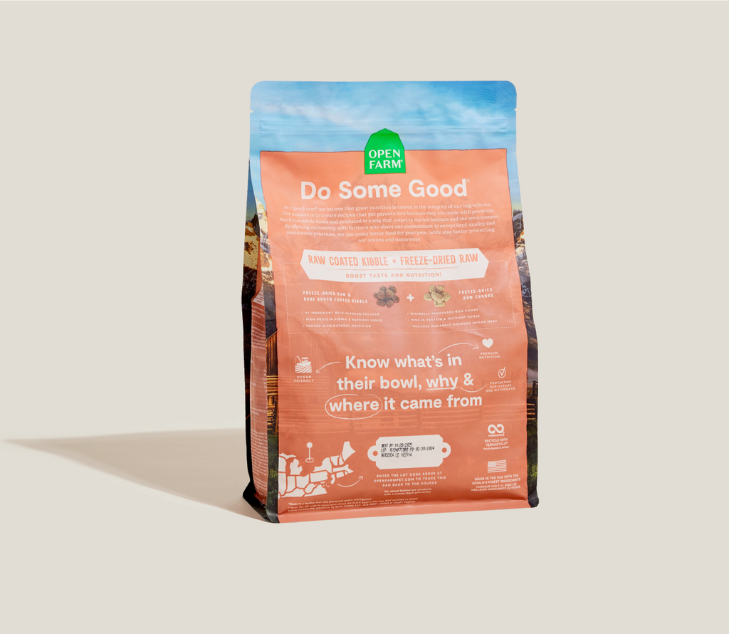 Pollock Salmon Beef Grain-Free RawMix Dog Kibble – Skin Coat Raw-Coated