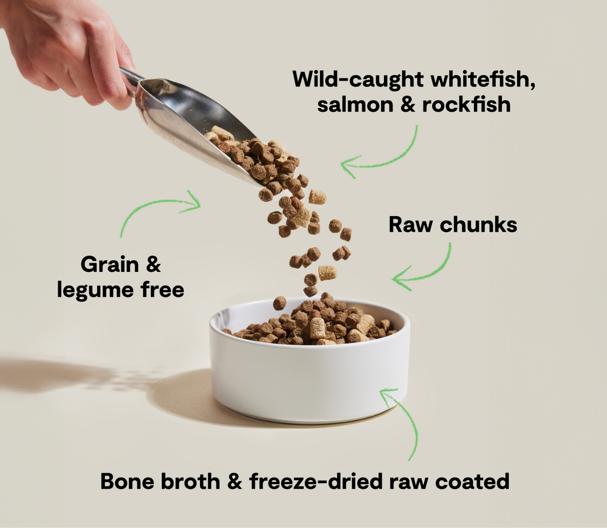 Grain-Free Wild Whitefish, Salmon & Rockfish Raw-Coated Dog Kibble