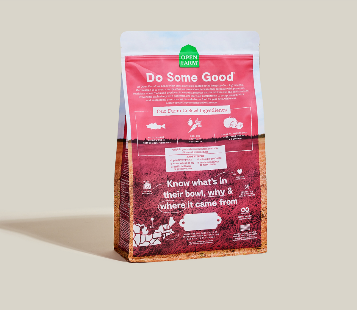Ocean Wild Salmon Grain-Free Dry Dog Food Kibble – Omega-3 Rich