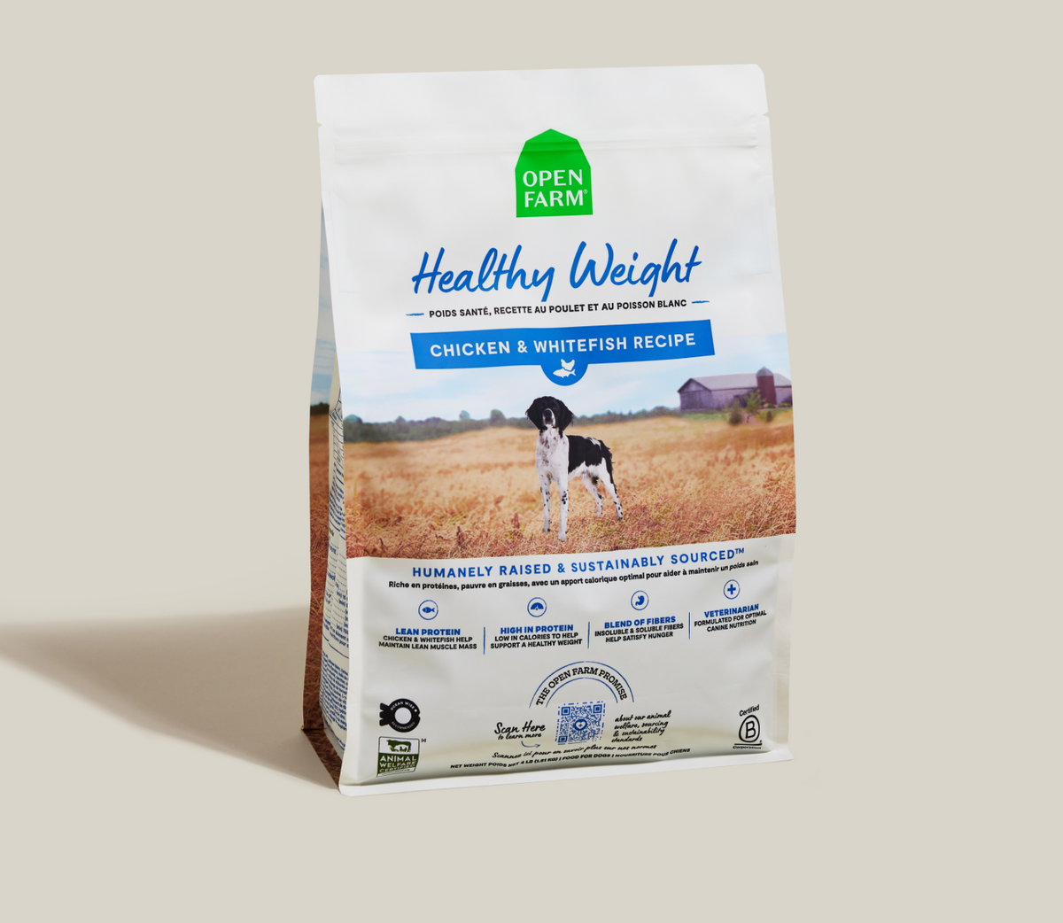 Vet-Formulated Chicken & Whitefish Dog Kibble – Healthy Weight, Low-Calorie