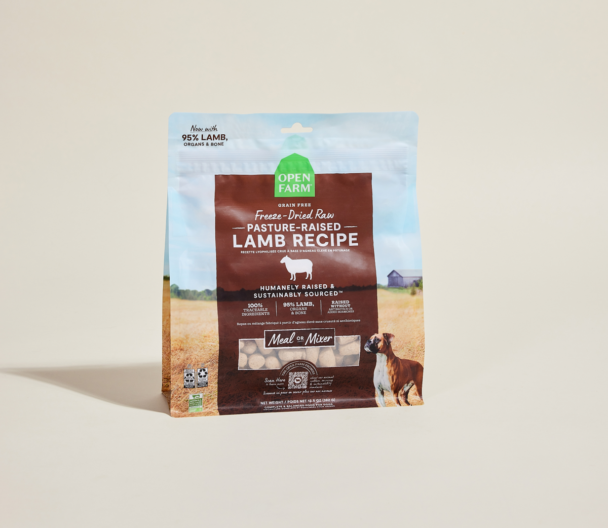 95% Pasture-Raised Lamb Freeze-Dried Raw Grain-Free Dog Food Morsels