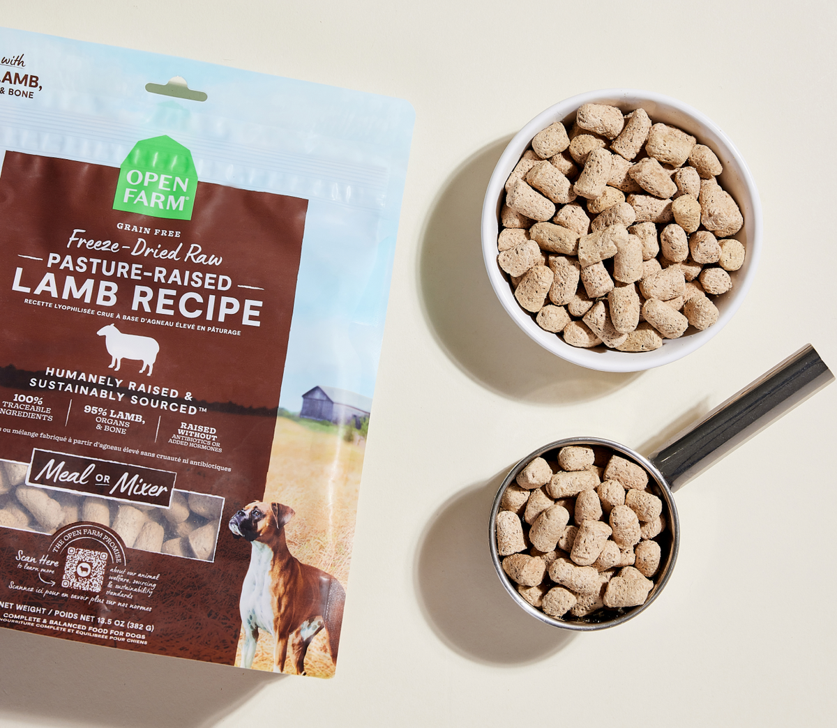 95% Pasture-Raised Lamb Freeze-Dried Raw Grain-Free Dog Food Morsels