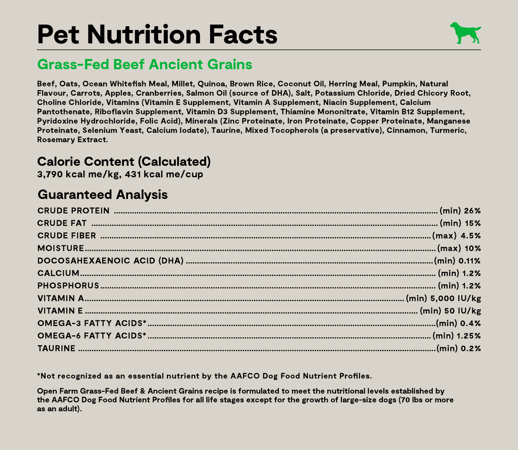 Certified Humane Grass-Fed Beef & Ancient Grains Dry Dog Kibble