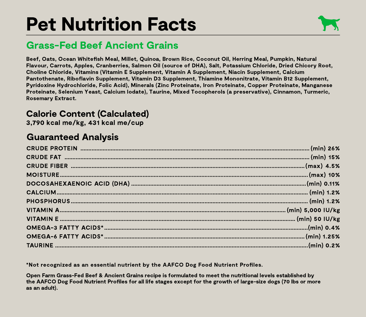 Certified Humane Grass-Fed Beef & Ancient Grains Dry Dog Kibble