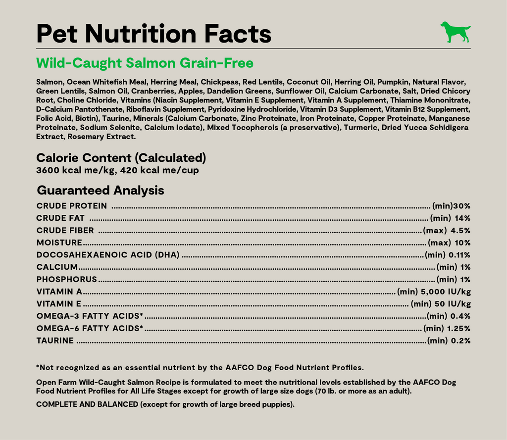 Ocean Wild Salmon Grain-Free Dry Dog Food Kibble – Omega-3 Rich