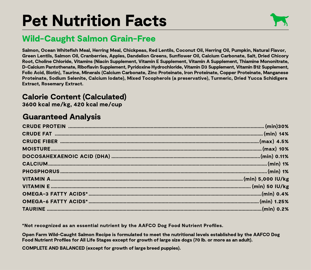 Ocean Wild Salmon Grain-Free Dry Dog Food Kibble – Omega-3 Rich