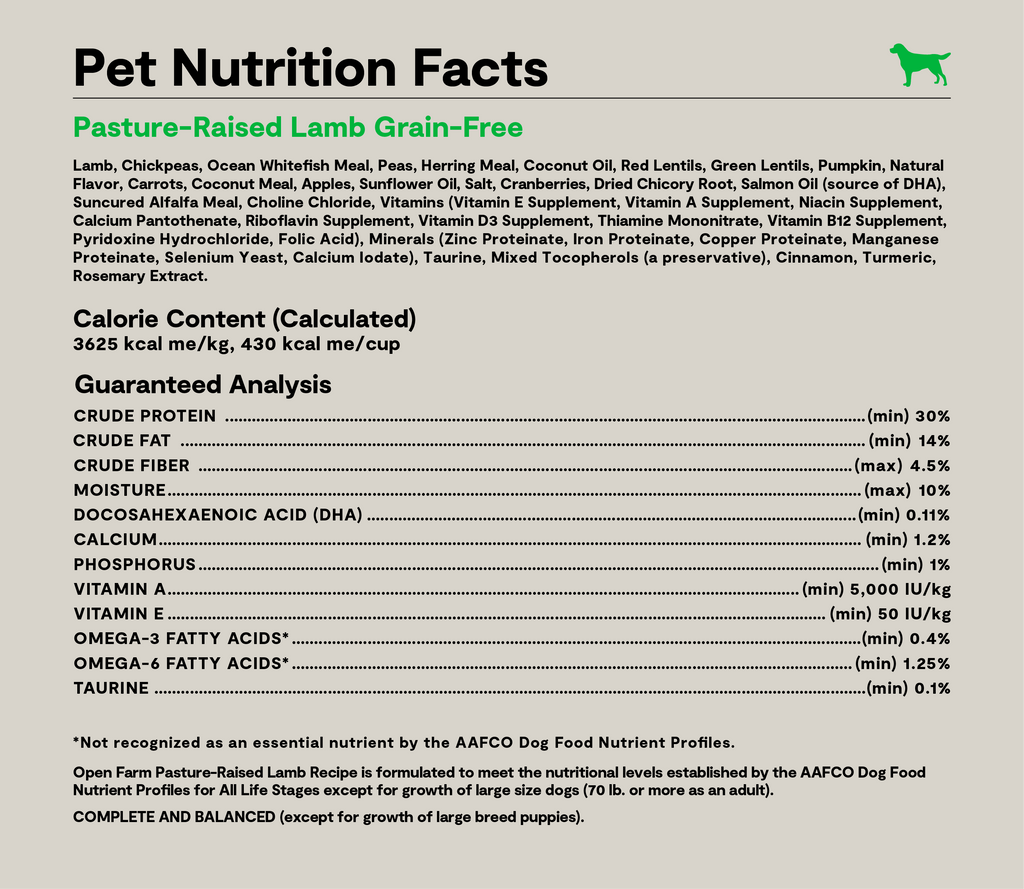 Pasture-Raised Lamb Dog Kibble – Grain-Free, Pumpkin & Coconut Oil
