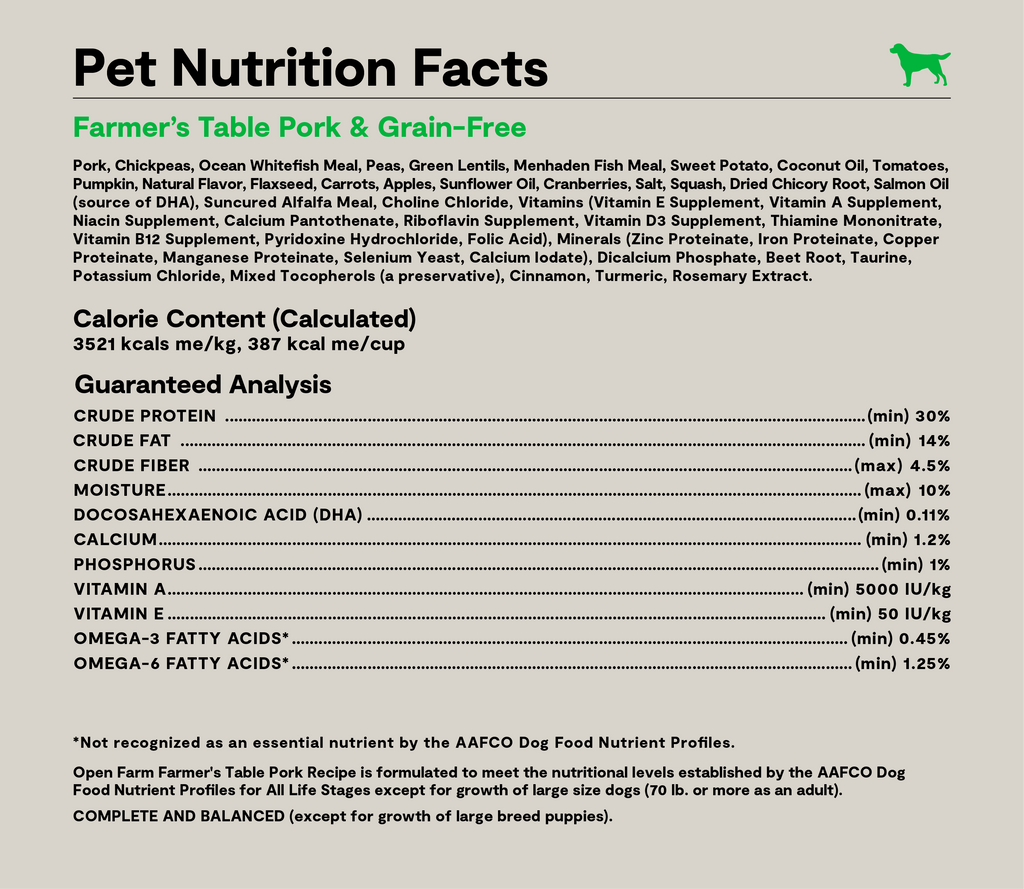 Humanely Raised Pork Grain-Free Dog Kibble – Non-GMO Fully Traceable