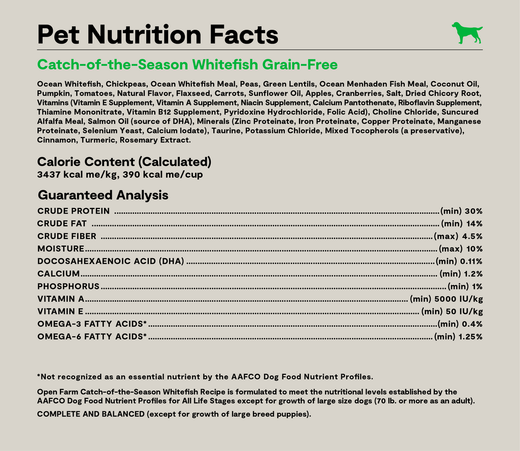 Wild-Caught Ocean Whitefish Dry Dog Food – Grain-Free Omega-3 Kibble