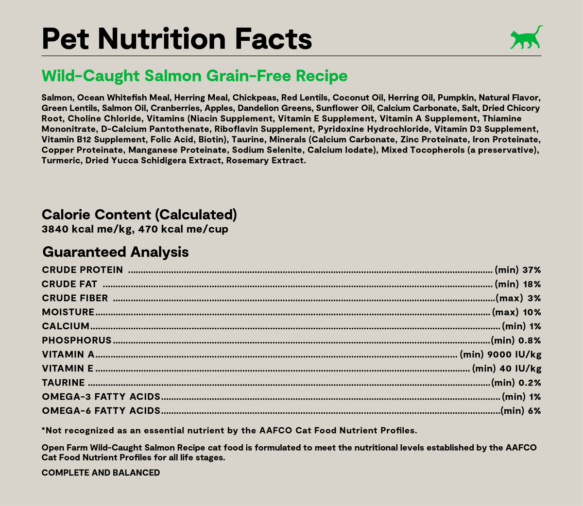 Grain-Free Wild-Caught Salmon Cat Kibble - Omega-3 & DHA Skin & Coat Meal