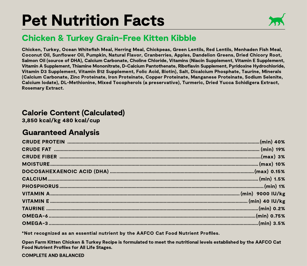 Grain-Free Chicken & Turkey Kibble for Growing Kittens - Digestive Support
