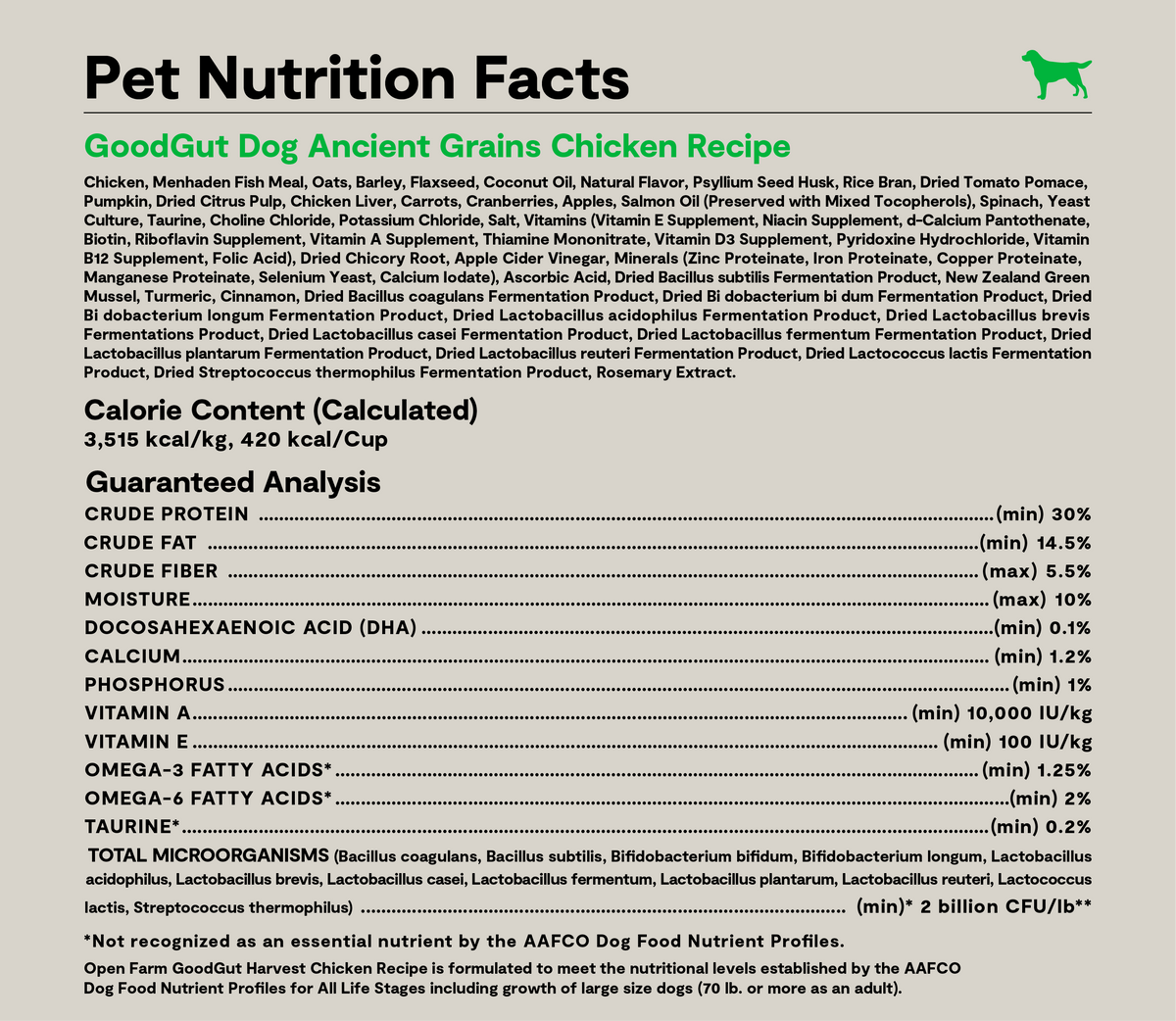 Chicken Digestive Dog Kibble with Freeze-Dried Cubes & 2B Probiotic CFUs