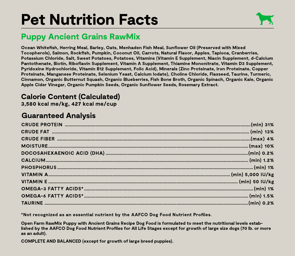 Fish & Ancient-Grain Puppy RawMix Kibble – DHA Freeze-Dried Poultry-Free