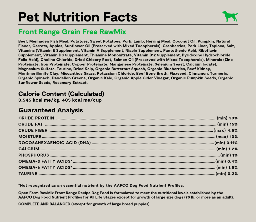 Beef, Lamb & Pork Grain-Free Raw-Coated Dog Kibble - Bone Broth Chunks