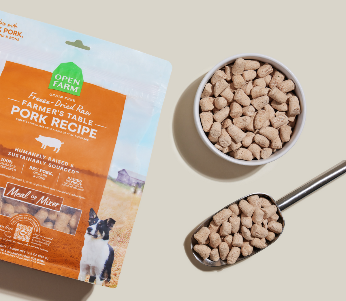 Single-Protein Pork Freeze-Dried Raw Morsels – Grain-Free Dog Food