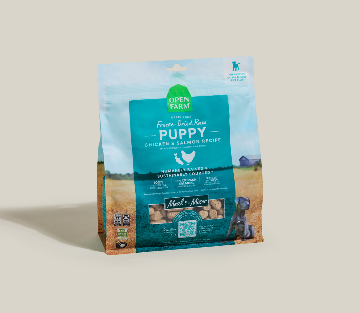 Freeze-Dried Raw Chicken & Salmon Puppy Morsels - 95% Meat, Organ & Bone