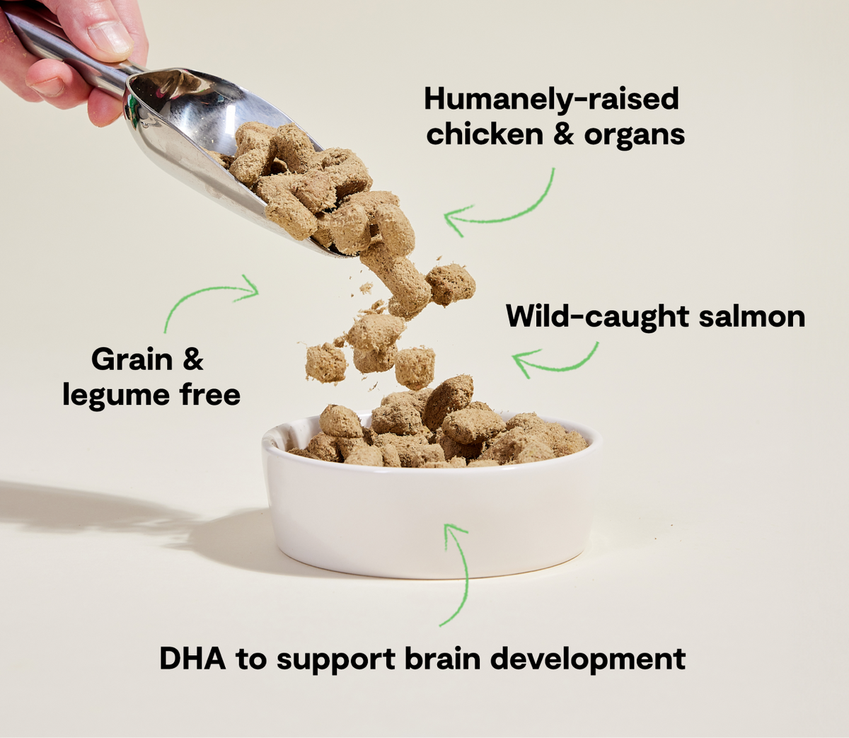 Freeze-Dried Raw Chicken & Salmon Puppy Morsels - 95% Meat, Organ & Bone