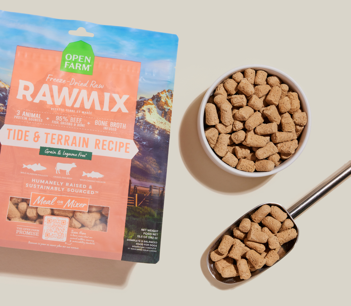 95% Beef & Wild-Caught Pollock Freeze-Dried Raw Dog Food Morsels