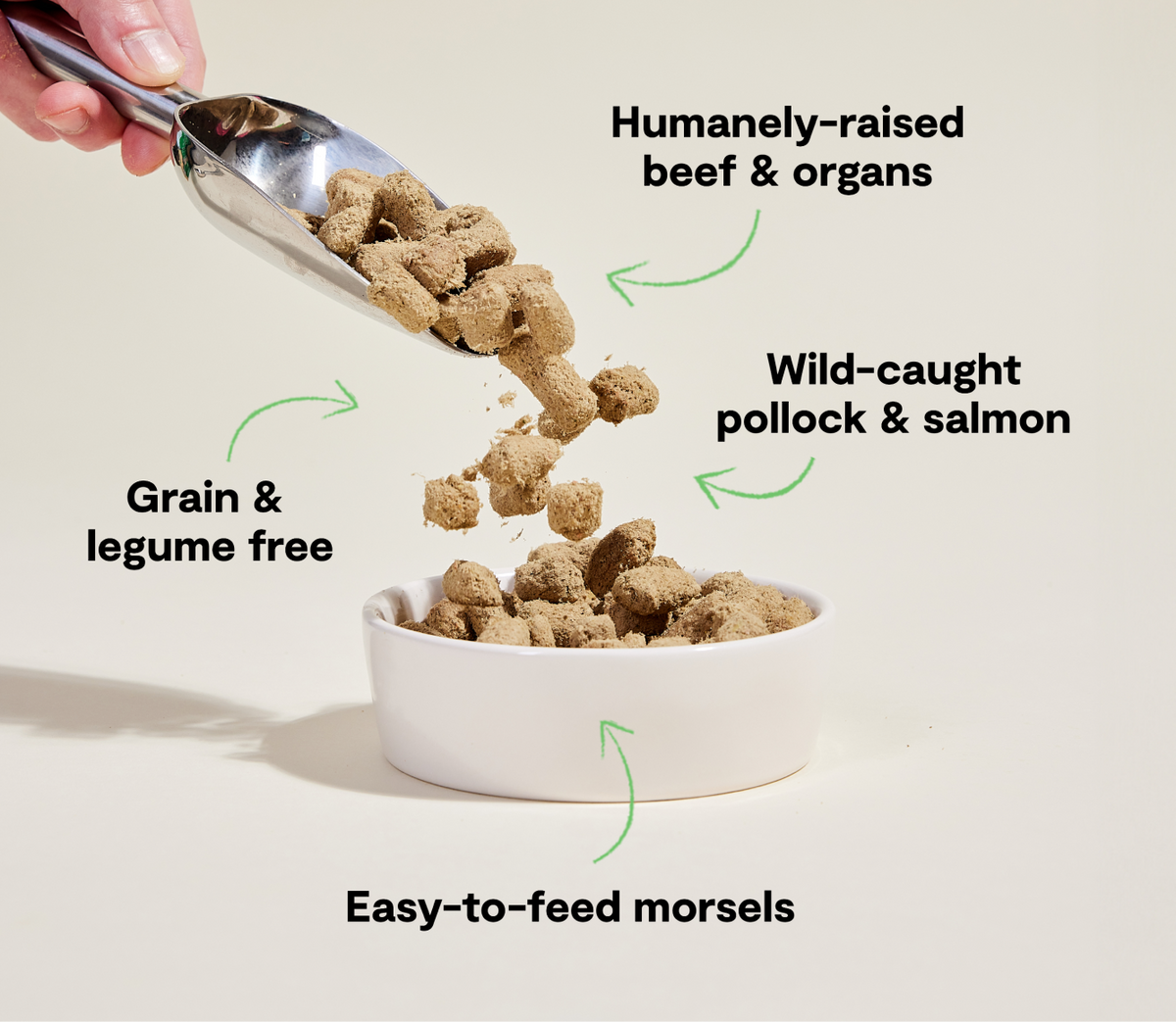 95% Beef & Wild-Caught Pollock Freeze-Dried Raw Dog Food Morsels
