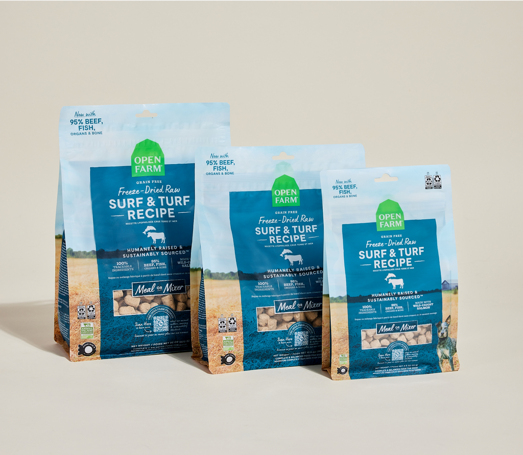 Surf & Turf Freeze-Dried Raw Morsels – Salmon & Beef Grain-Free Dog Food