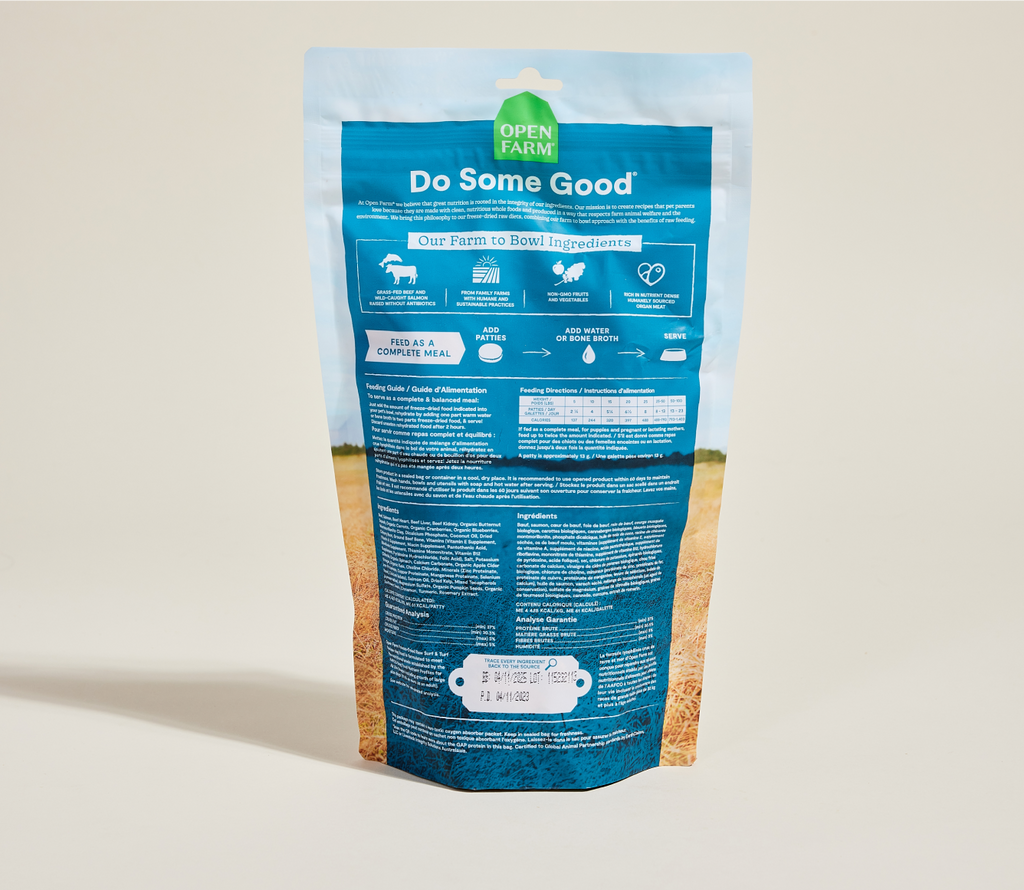 95% Salmon & Beef Ocean Wise Freeze-Dried Raw Dog Food Dinner Patties