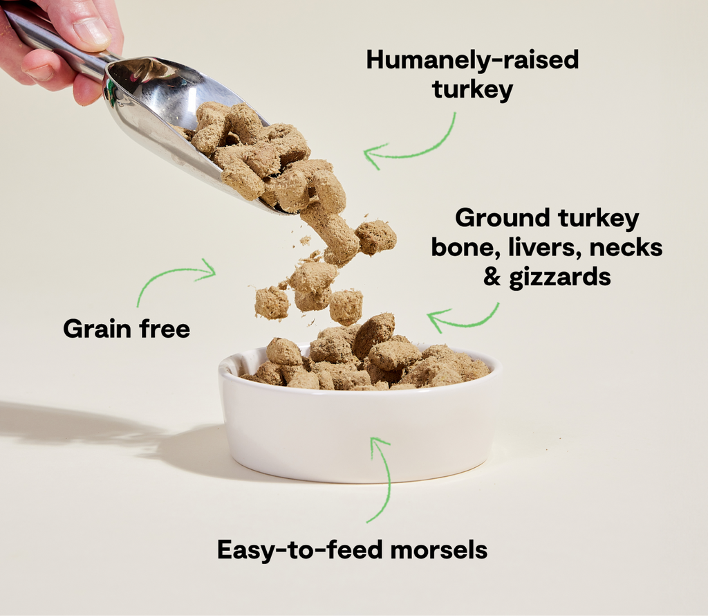 Freeze-Dried Raw Turkey Morsels for Dogs – 95% Turkey Organ & Bone