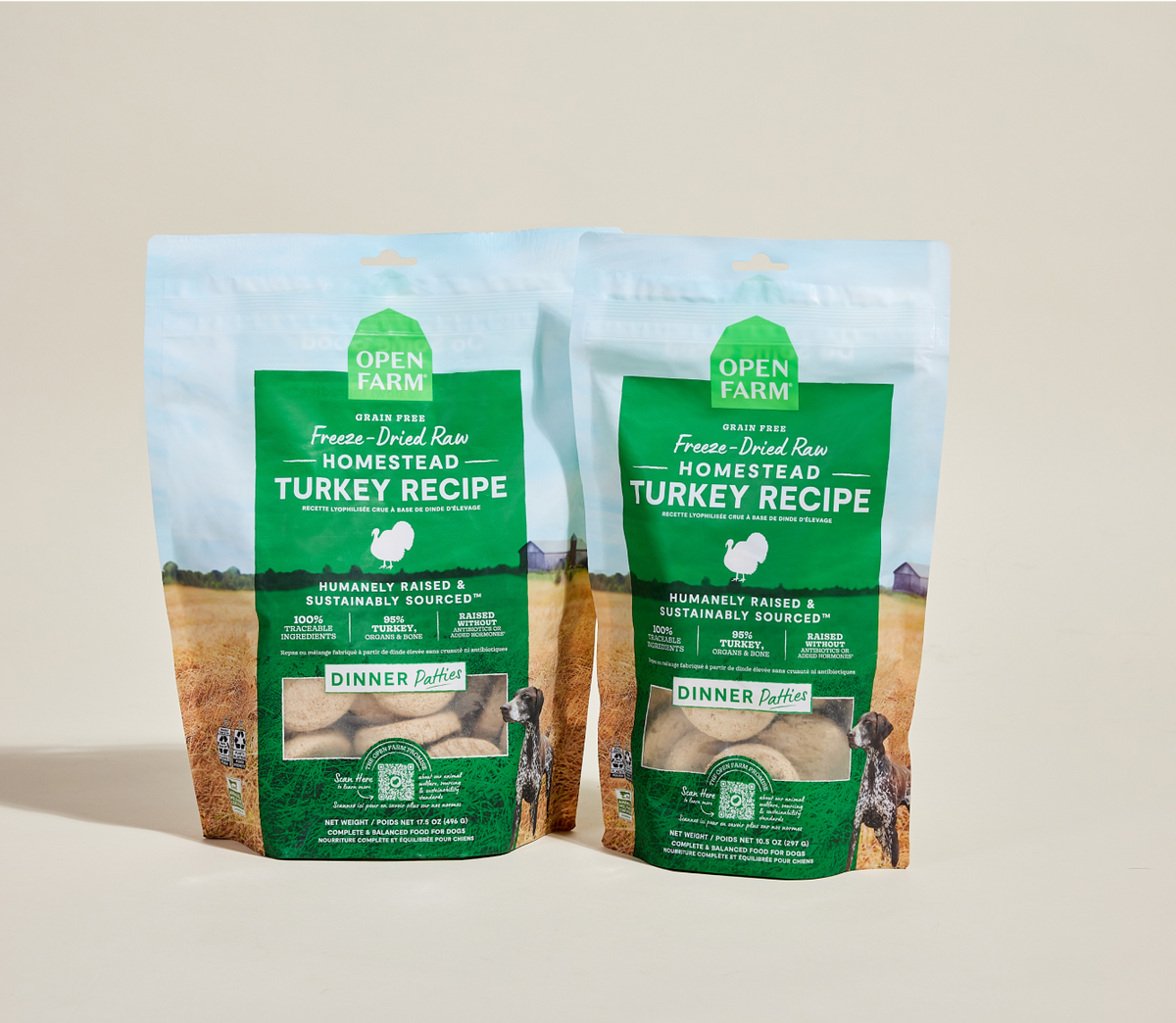 Single-Protein Turkey Freeze-Dried Raw Dinner Patties – Grain-Free Dog Food