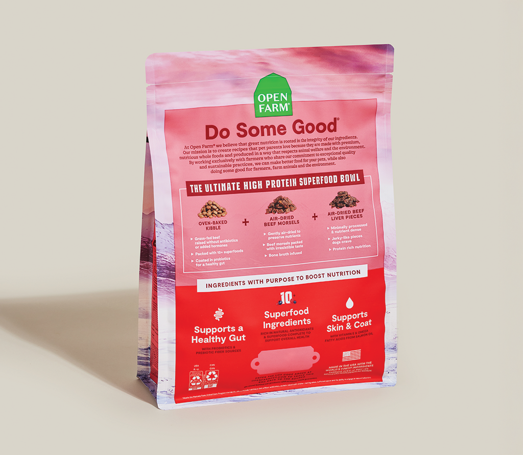 Beef & Superfood Epic Blend Dog Kibble – Probiotic-Coated Air-Dried Bits