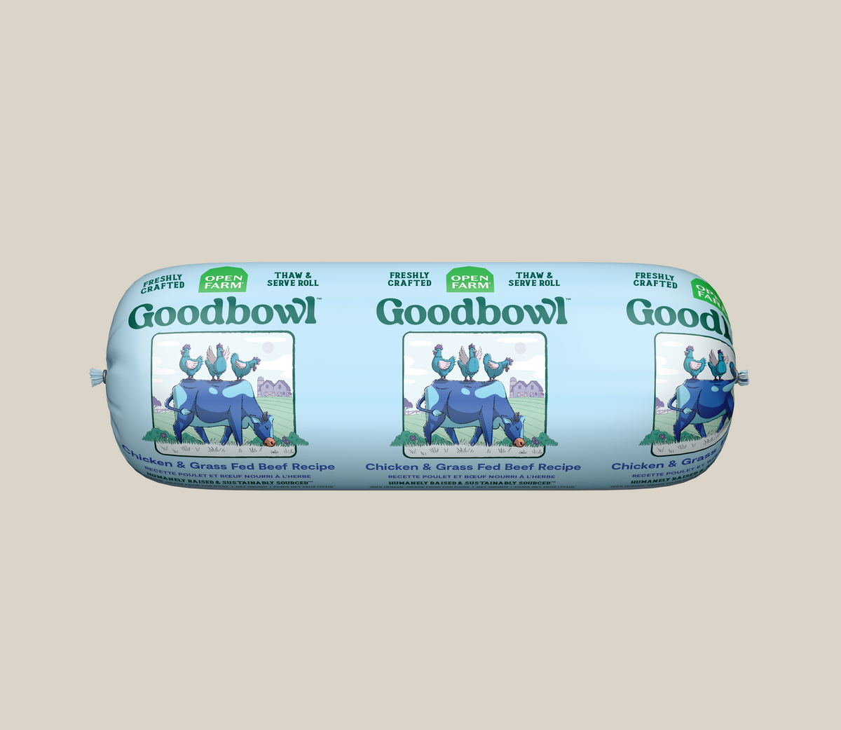 Slice-and-Serve Chicken & Grass-Fed Beef Frozen Fresh Dog Food Roll