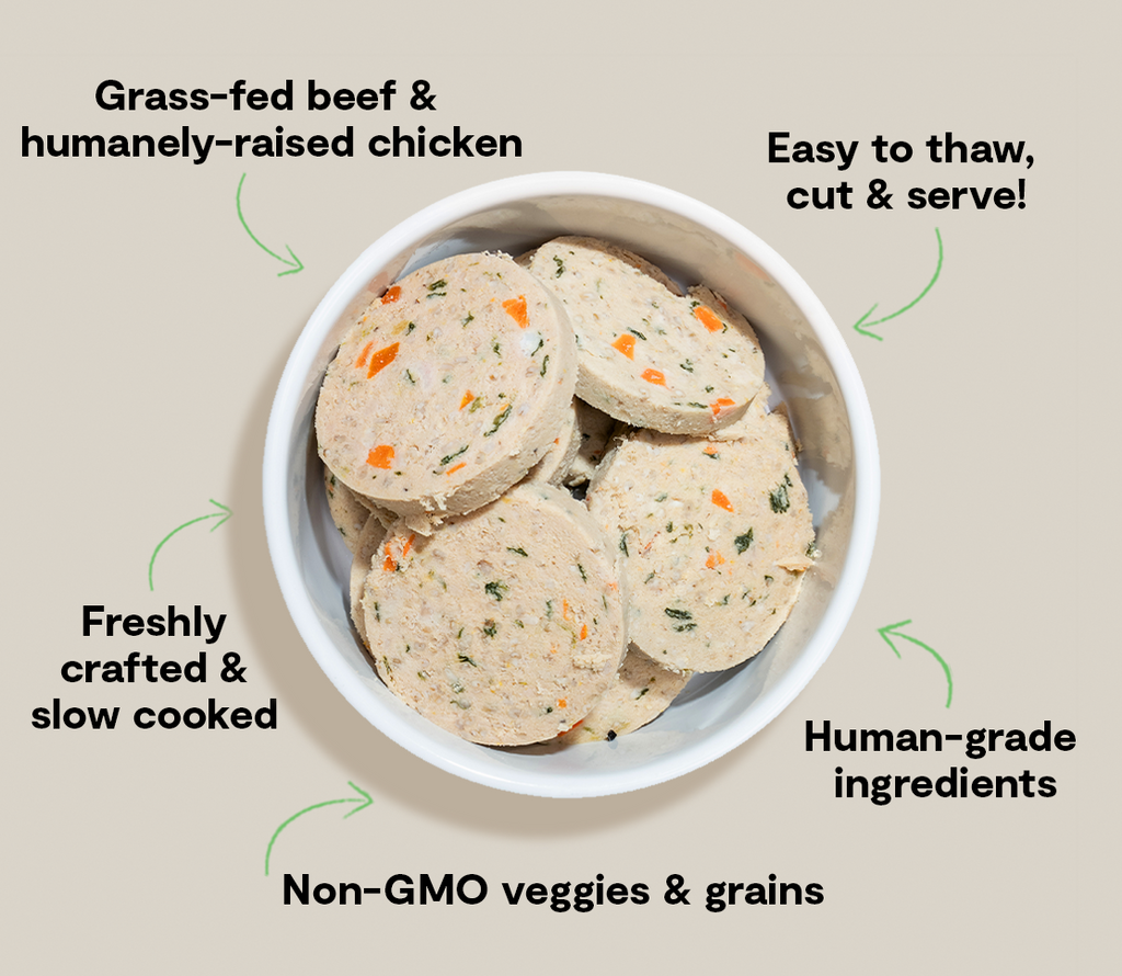 Slice-and-Serve Chicken & Grass-Fed Beef Frozen Fresh Dog Food Roll