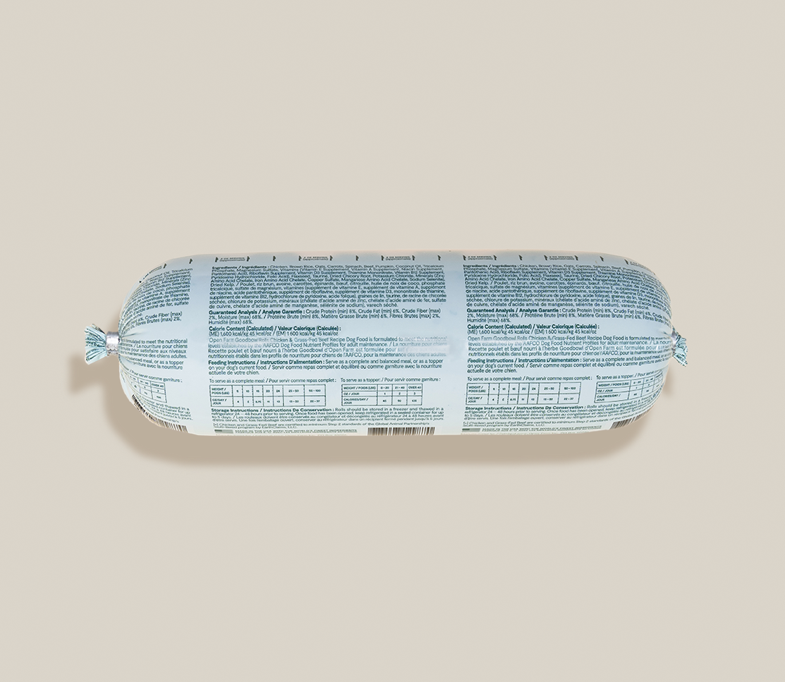 Slice-and-Serve Chicken & Grass-Fed Beef Frozen Fresh Dog Food Roll