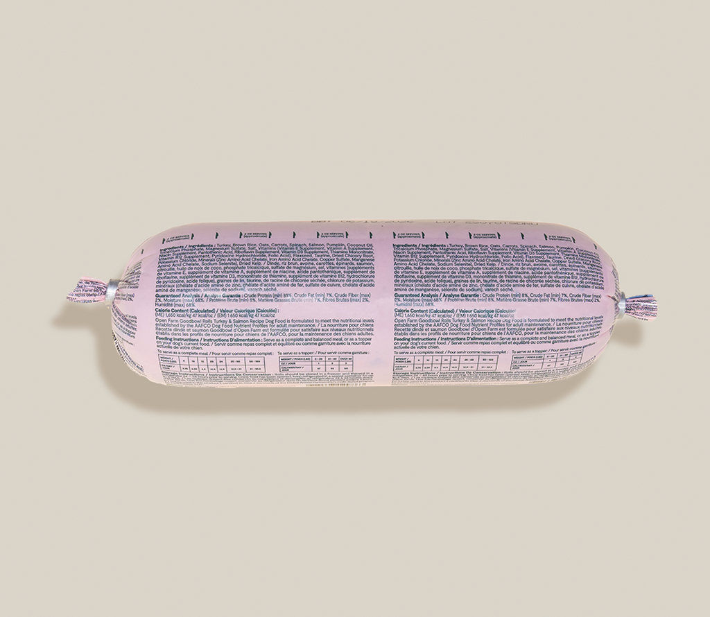Slice-and-Serve Turkey & Ocean Wise Salmon Frozen Fresh Dog Food Roll
