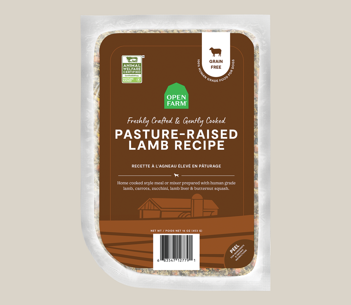 Pasture-Raised Lamb Gently Cooked Frozen Dog Food - Human-Grade Fresh Recipe