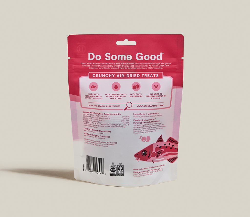 Air-Dried Haddock & Blueberry Dog Treat Bars - MSC Wild-Caught, 2 Ingredients