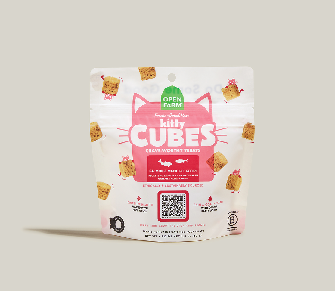 Wild Salmon & Mackerel Freeze-Dried Kitty Cubes – Raw Cat Treats