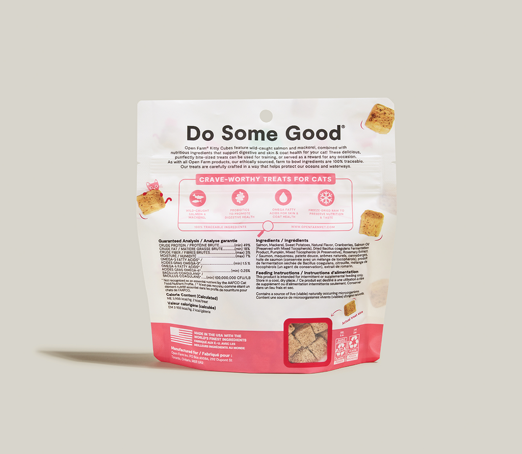 Wild Salmon & Mackerel Freeze-Dried Kitty Cubes – Raw Cat Treats