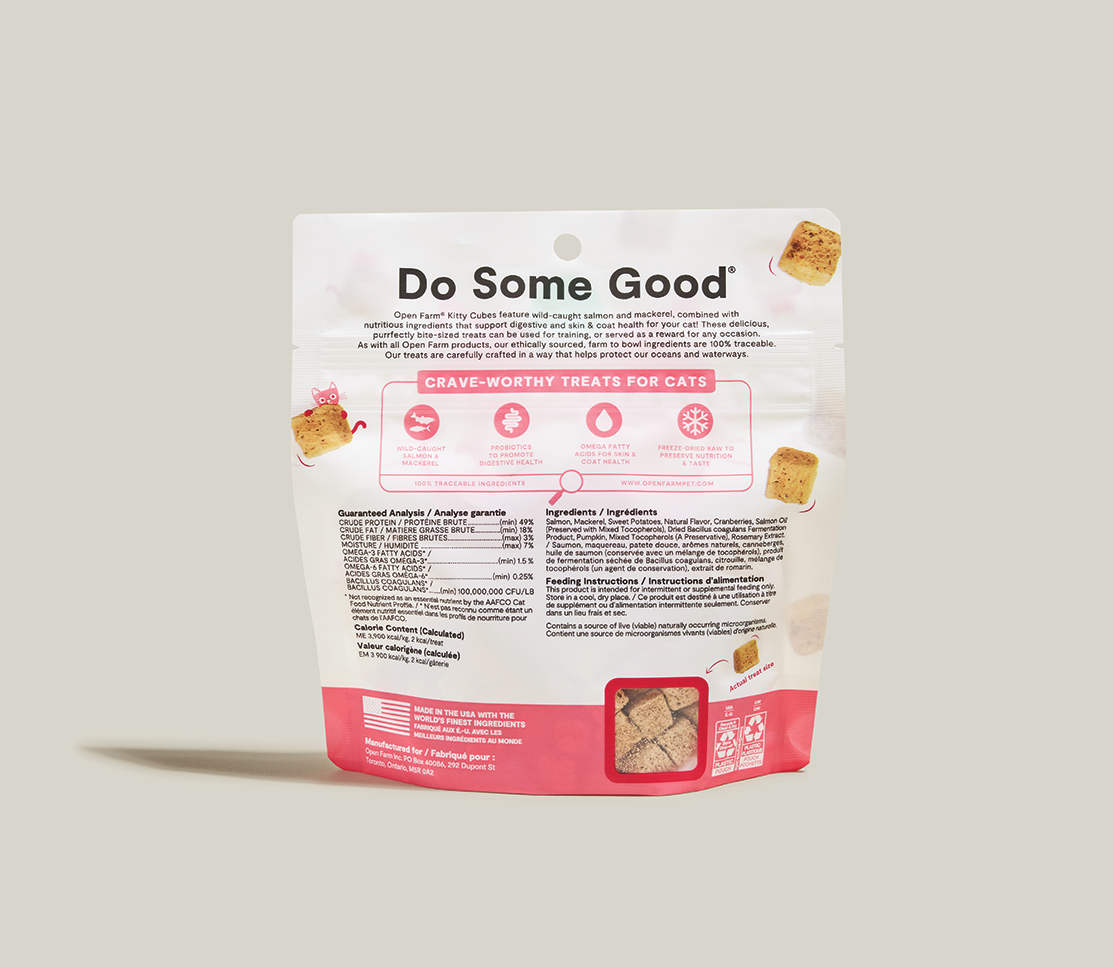 Wild Salmon & Mackerel Freeze-Dried Kitty Cubes – Raw Cat Treats