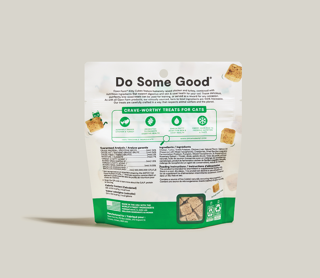 Freeze-Dried Chicken & Turkey Kitty Cubes – Grain-Free Raw Cat Treats