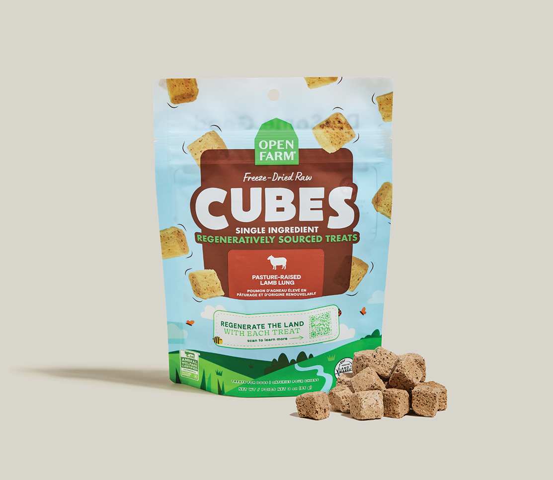 Regenerative Grassland Lamb Lung Freeze-Dried Raw Dog Treat Cubes