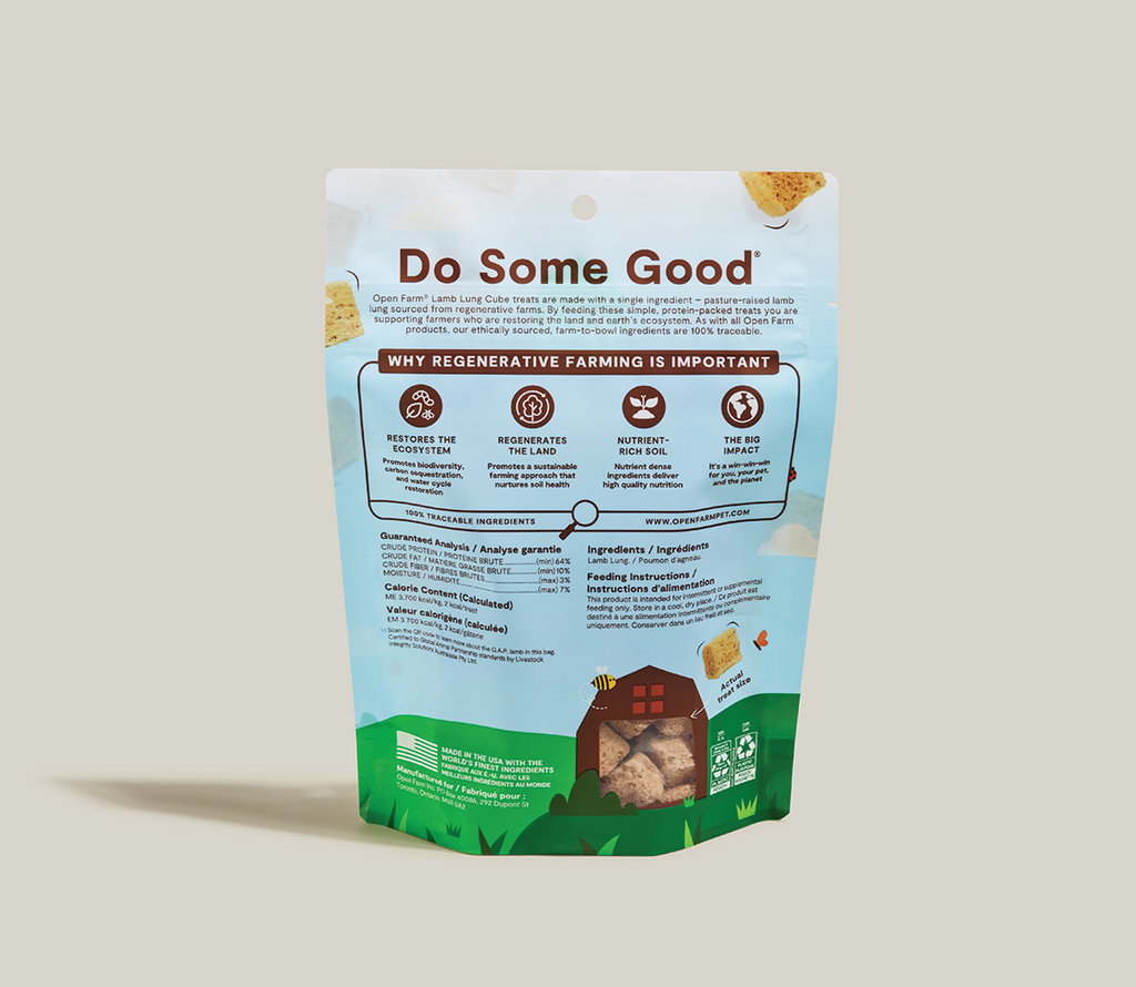 Regenerative Grassland Lamb Lung Freeze-Dried Raw Dog Treat Cubes