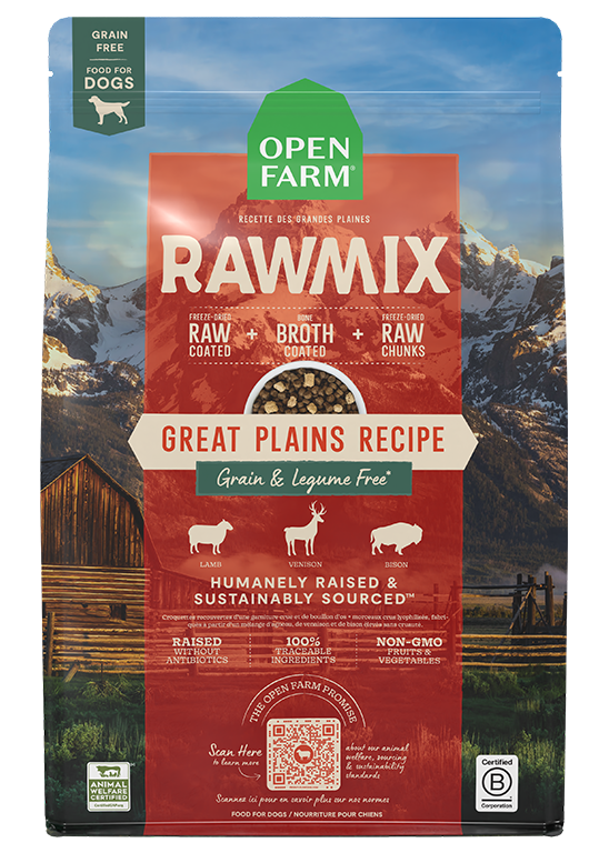 Lamb, Venison & Bison Grain-Free Raw-Coated Dog Kibble - Poultry-Free Recipe
