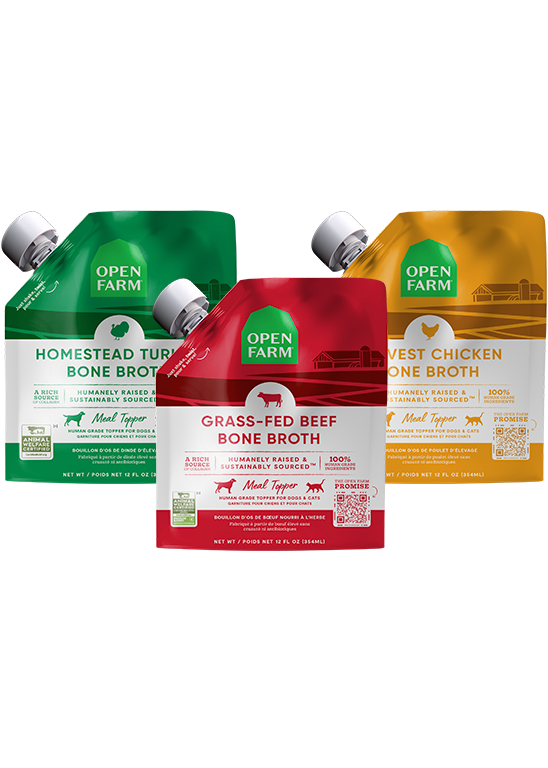 Slow-Simmered Bone Broth Variety Pack – Turkey, Chicken & Beef Dog Toppers