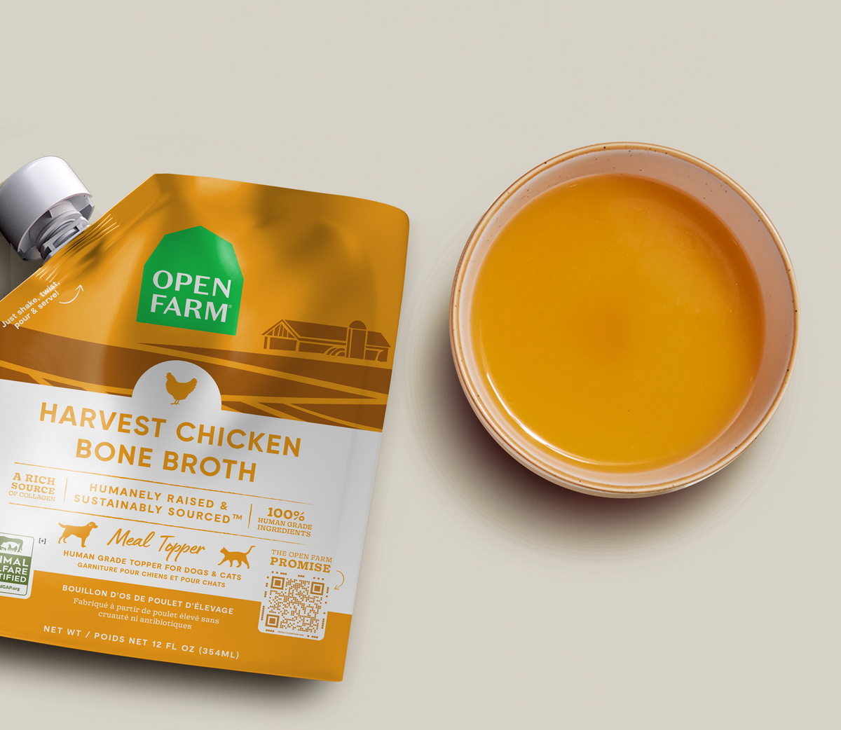 Chicken Bone Broth Food Topper for Cats - Collagen-Rich Hydration Boost