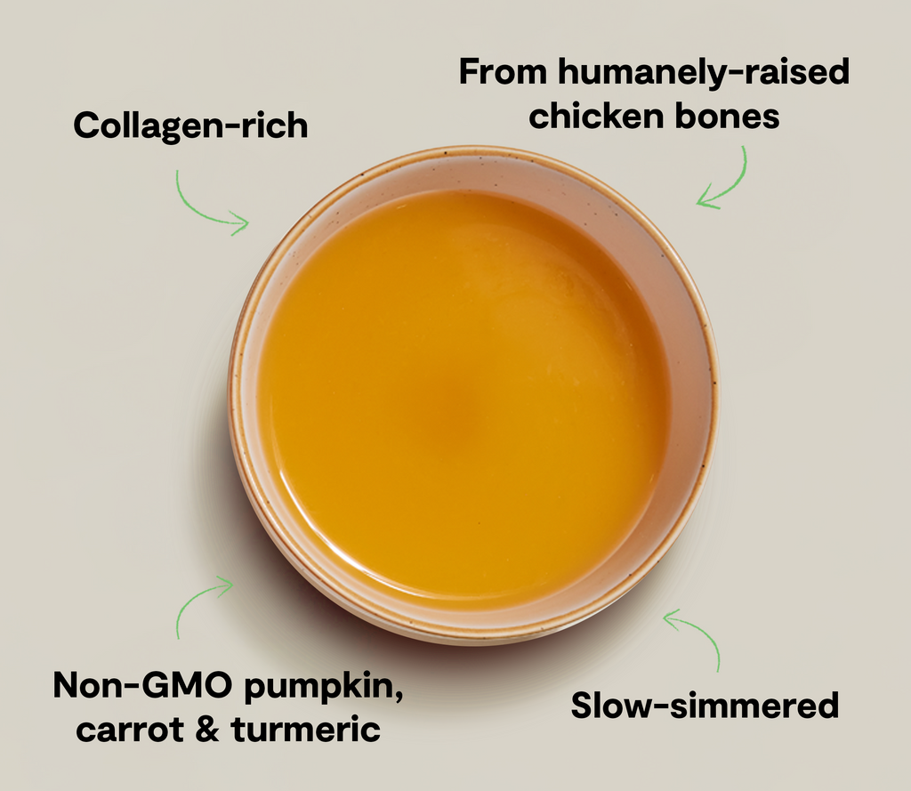 Chicken Bone Broth Food Topper for Cats - Collagen-Rich Hydration Boost