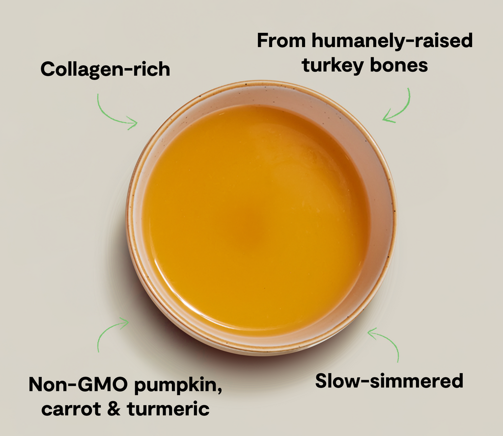 Homestead Turkey Bone Broth Dog Food Topper – Pumpkin & Turmeric
